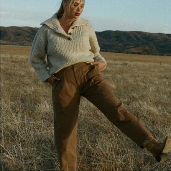 DOEN  Louvre Pant in Boscage High-Waisted Tan Pants NEW - Picture 5 of 12